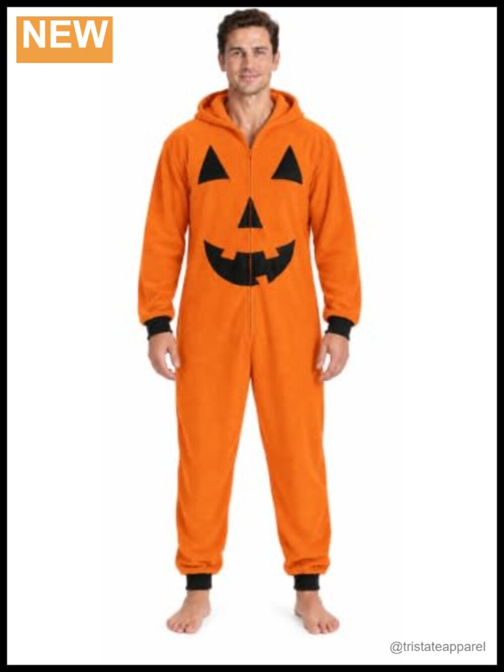 Adult Hooded Fleece Onesie Front Zip Side Pockets Halloween Costume